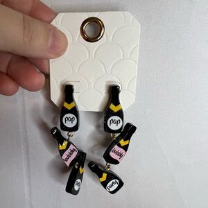 Unbranded Pop Bubbly Party Bottle Dangle Earrings NWT
